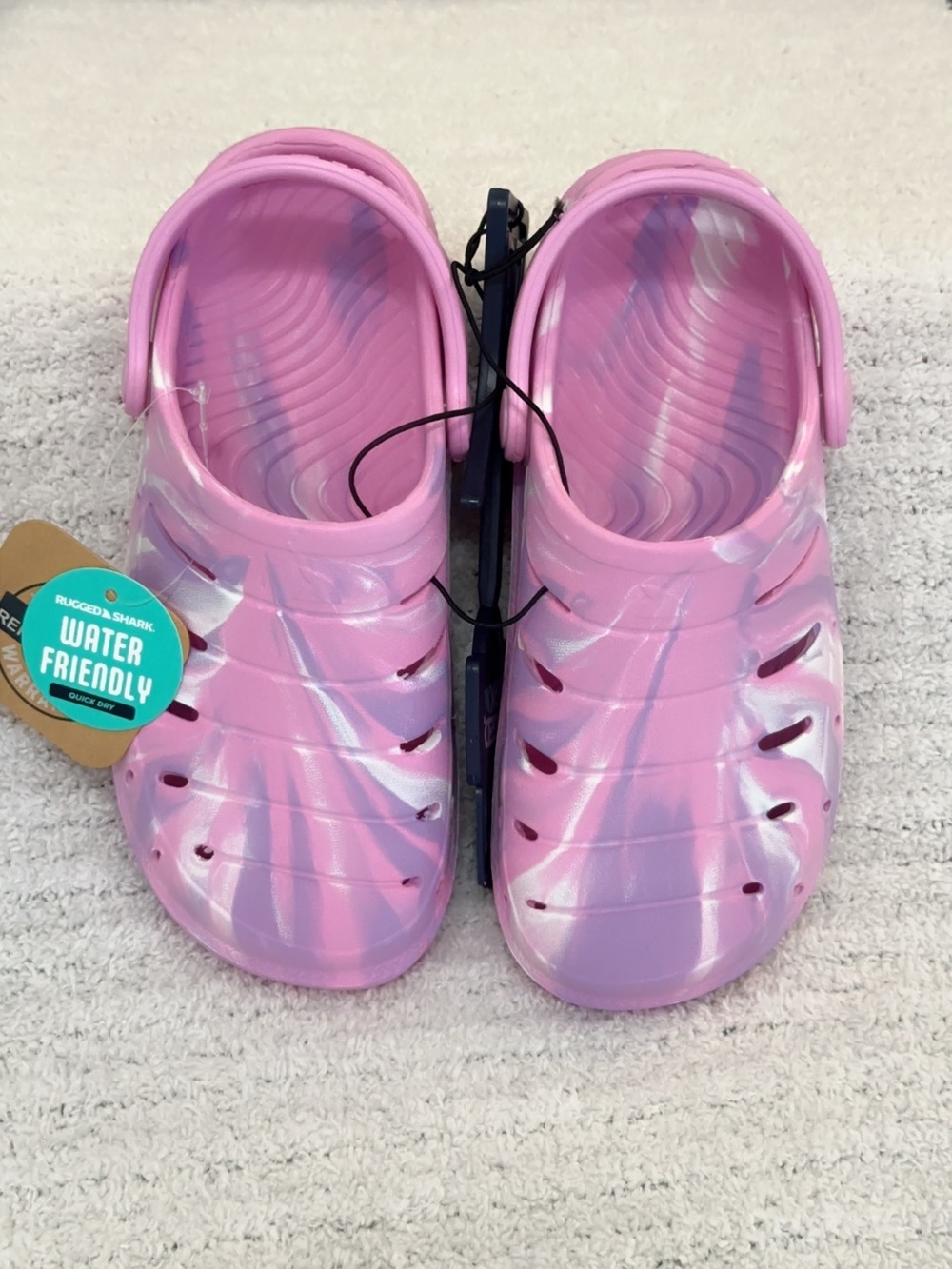 Kids Toddler Pink Marble Water-Friendly Eva Clogs